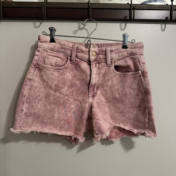 Universal Thread Pants - Universal Thread Pink Jean Shorts Size‎ 6 Waist 28" Ladies Cutoffs Mid Rise